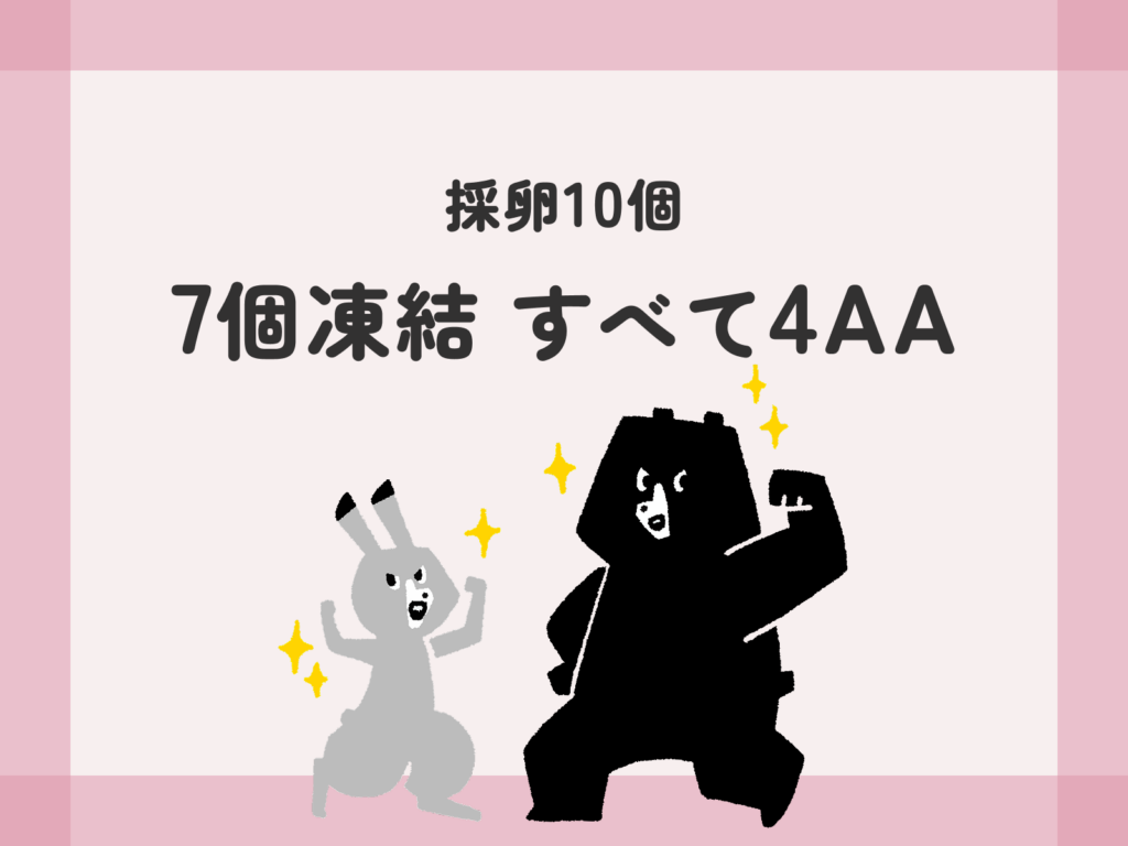 採卵10個 7個凍結 すべて4AA