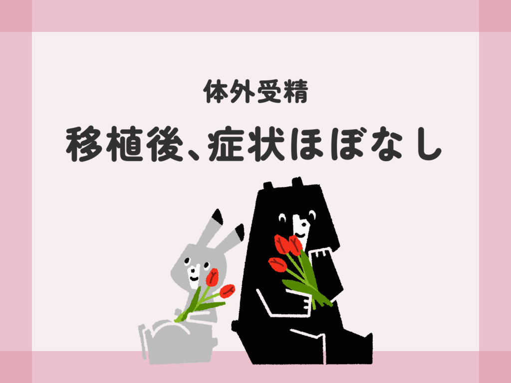 体外受精 移植後、症状ほぼなし